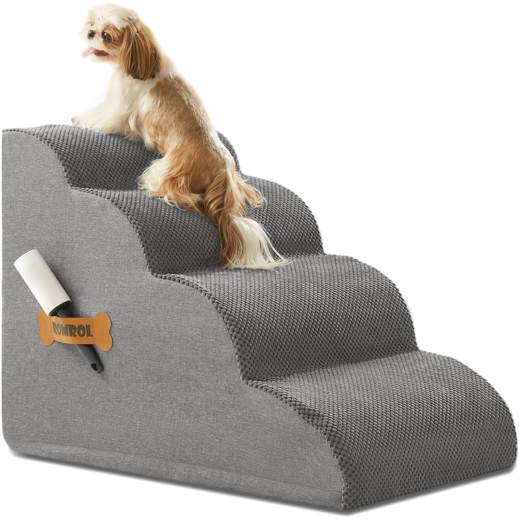 Tucker Murphy Pet Dog Stairs for Small Dogs High Density Foam Dog Ramp Extra Wide Pet Steps with Non Slip Bottom for High Beds Couche and Sofa Best for Dogs